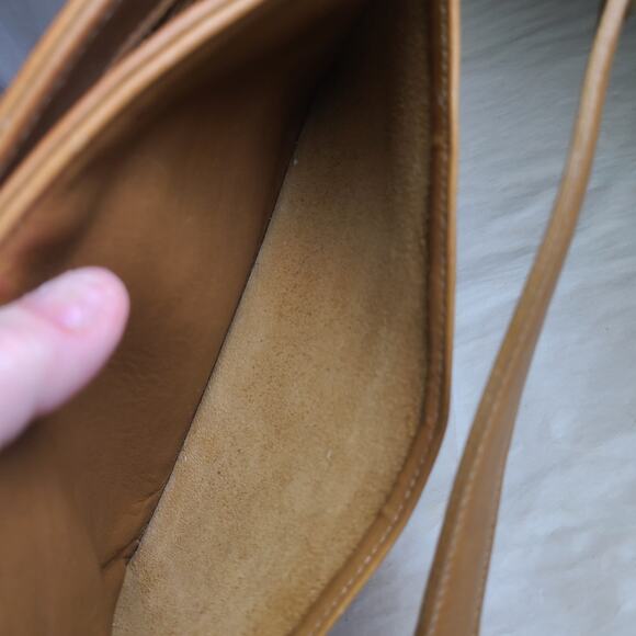 Vintage Old Coach Equestrian Zip Crossbody Shoulder Bag Toffee Leather 9802 - Picture 8 of 11